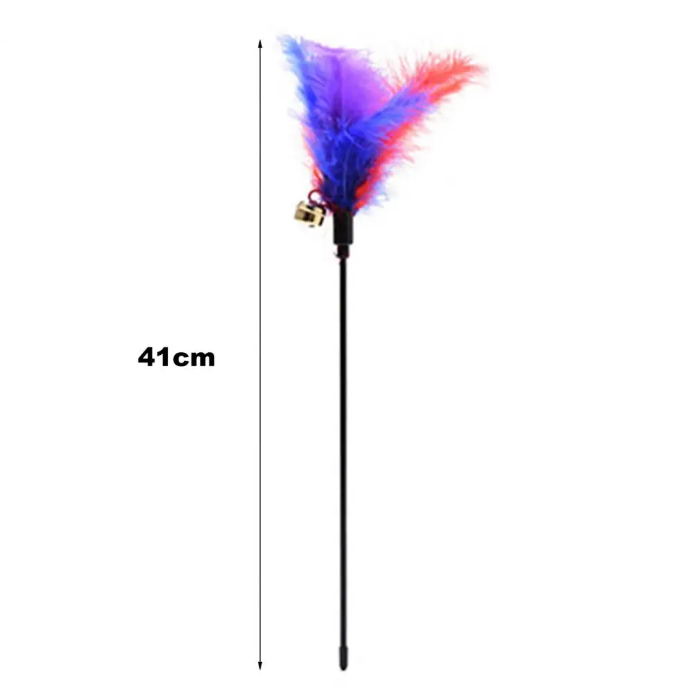 

Funny Cat Stick Pet Kitten Cats Bell Feather Stick Teaser Playing Wand Plastic Rod Training Toy for Home Toys for Cats