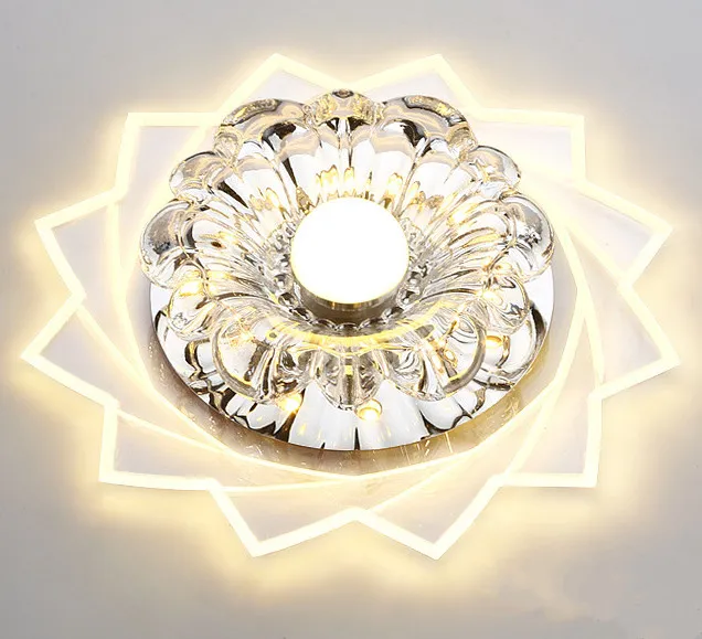 C Warm Light Современный светодиодный потолочный круговой светильник с кристаллами, мини потолочный светильник, светильник Rotunda для гостиной, коридора, кухни - Цвет корпуса: C Warm Light