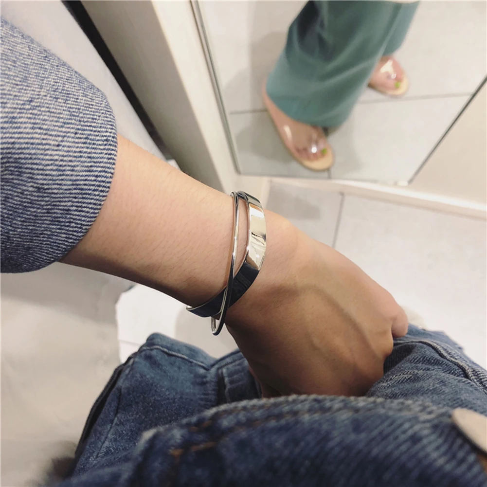 Новый глянцевый двухслойный геометрический браслет в Корейском стиле с