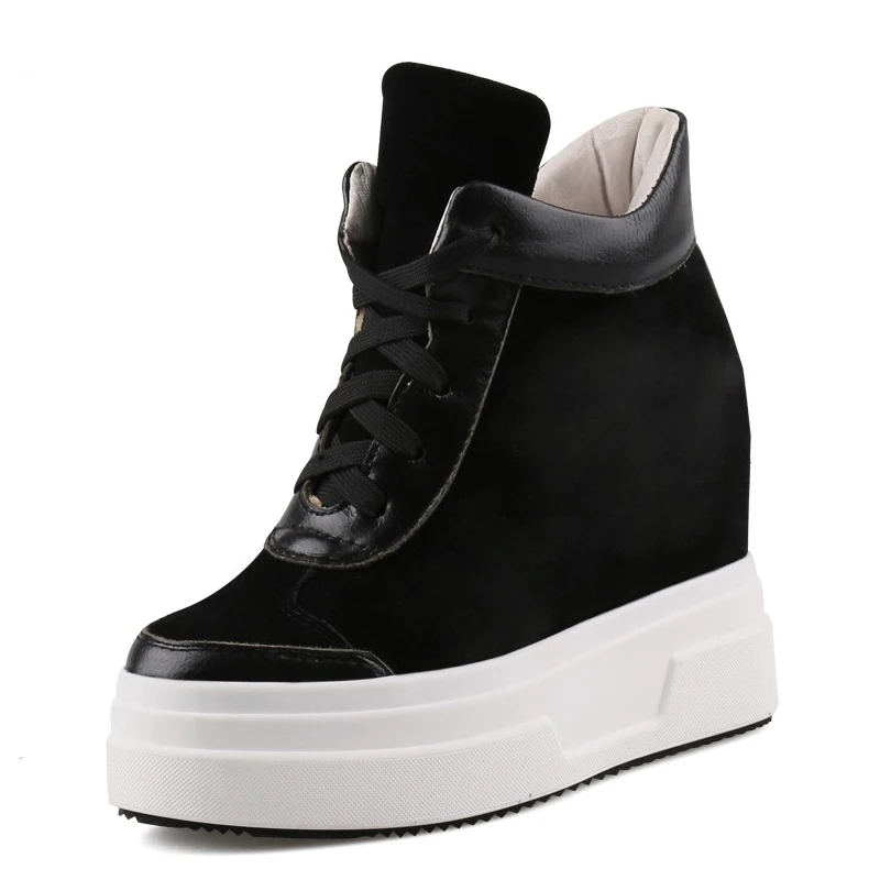 Женские кроссовки на танкетке SWYIVY из натуральной кожи повседневные осенне