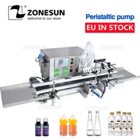zonesun automatic desktop cnc peristaltic pump liquid filling machine with conveyor perfume filling machine water filler