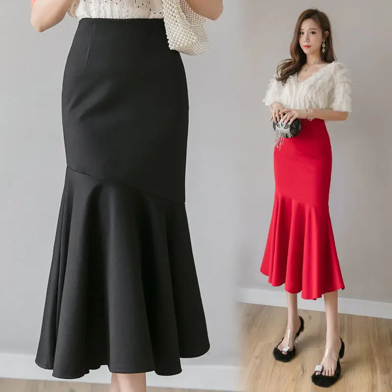 Женская облегающая юбка-карандаш средней длины с высокой талией | одежда