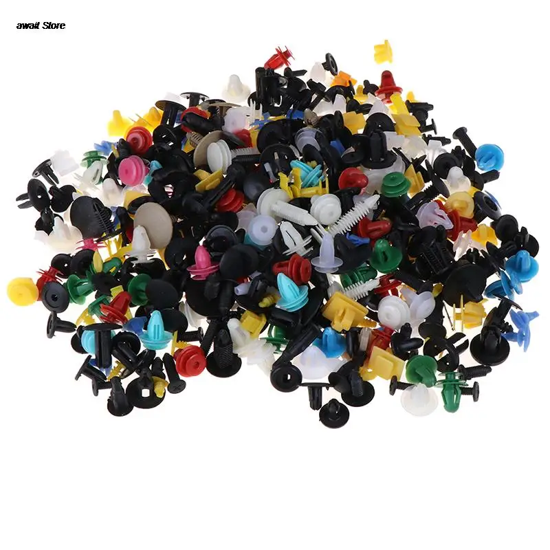 

500pcs Brand New And High Quality Bumper Fender Trim Plastic Door Panel Rivet Plastic Mixed Auto Car Fastener Clip Random Color