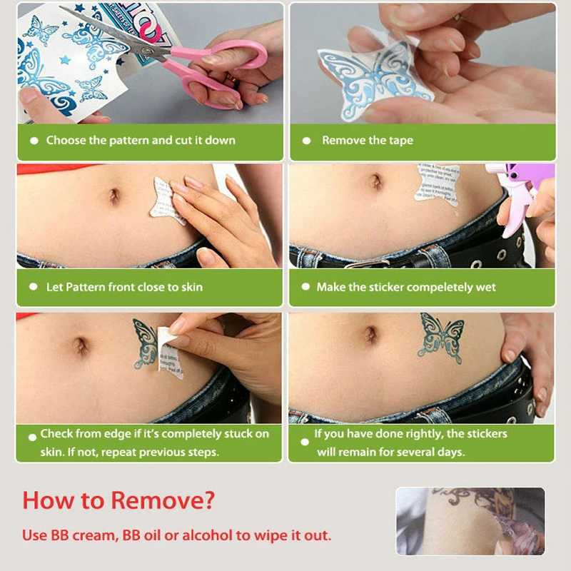 

1pcs No Repeat Temporary Tattoo Stickers Waterproof Arm Clavicle Body Art Sticker Disposable Butterfly Tatouage Temporaire