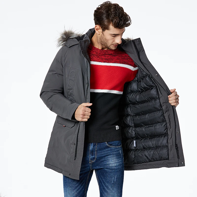 GLO-STORY Men's Winter Thick Parka Coats Male 2019 Classic Casual Street wear Windbreaker Middle Long Jackets MMA-9250 | Мужская