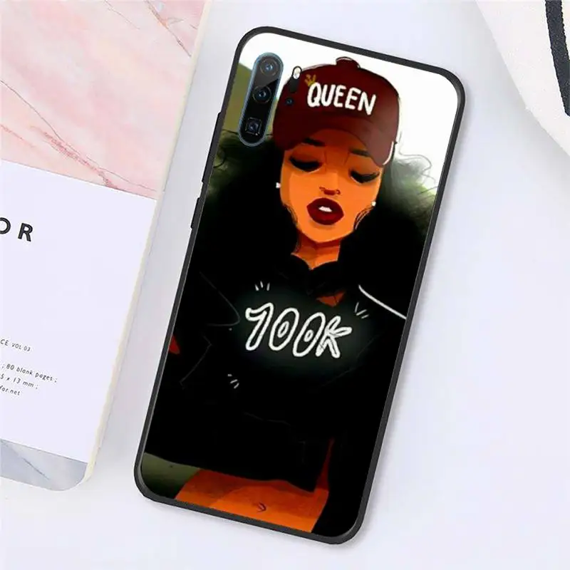 

Afro Black Girl Magic Queen Melanin Poppin Phone Case For Huawei honor Mate P 30 40 Pro 10i 9 10 20 8x Lite Y91C V17 6.38 6.44