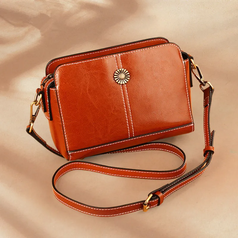 

2021 European and American style ladies fashion trend leather shoulder messenger bag female bag new small bag