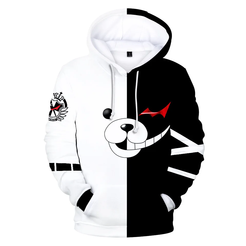 

New 3D Print Monokuma Sweatshirt Streetwear High Quality Fashion Casual Brand Fashion Tracksuit Loose Sweatshirt Unisex Tops