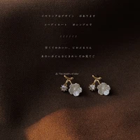 s925 14k gold plated needles creative flower earrings ear piercing stud earrings k pop accessories flower earring earrings cuffs