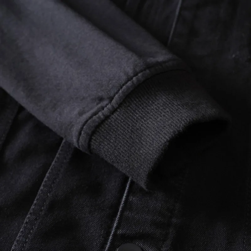 

Harajuku Casual Removable Hooded Denim Jacket Mens Slim Fit Solid Long Sleeve Outerwear Vintag Coat Tops Male Motorcycle Jackets