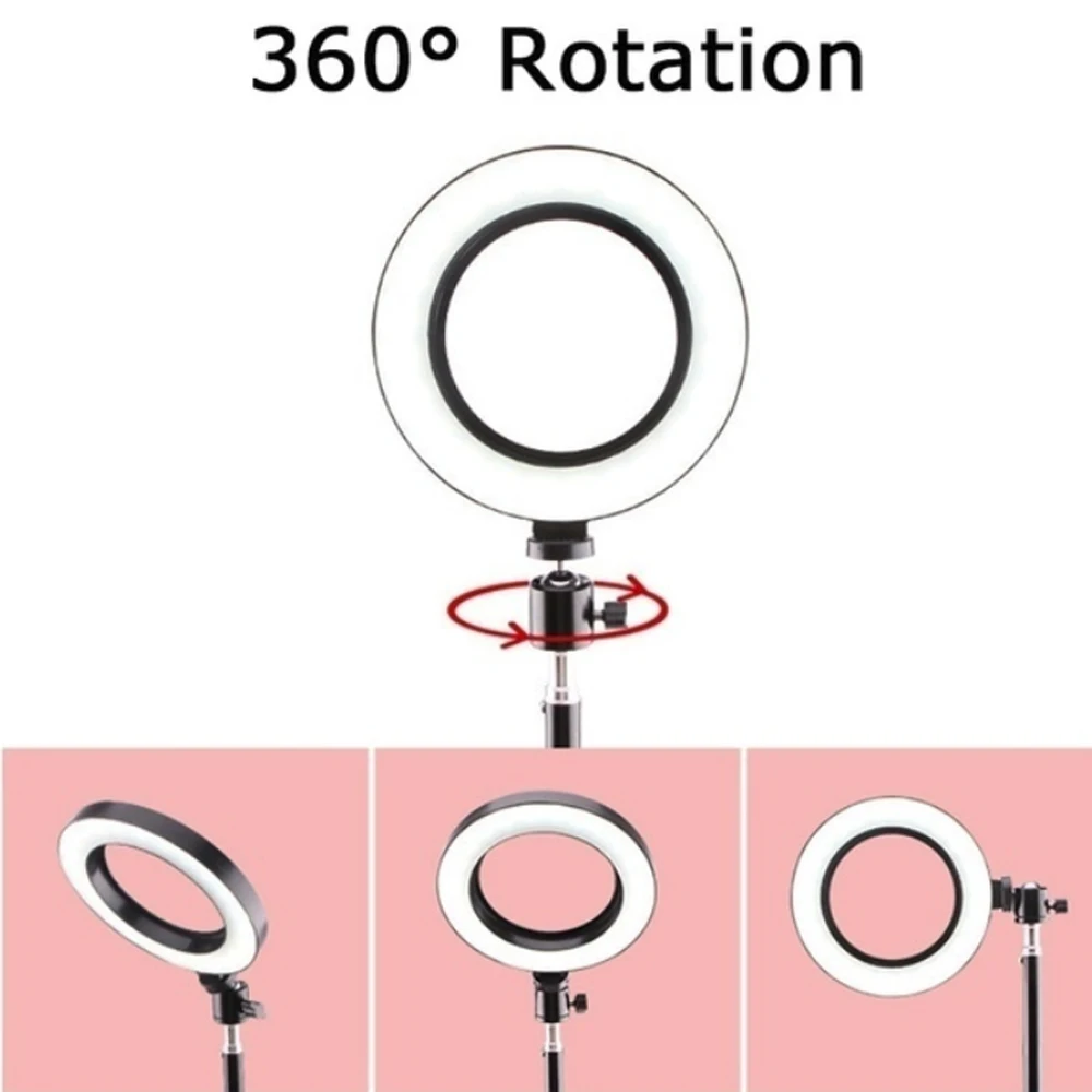 16cm/20cm LED Ring Light Lamp Photo Studio Video Beauty Makeup camera With 160cm Bracket Set For iPhone Samsung Galaxy Huawei |