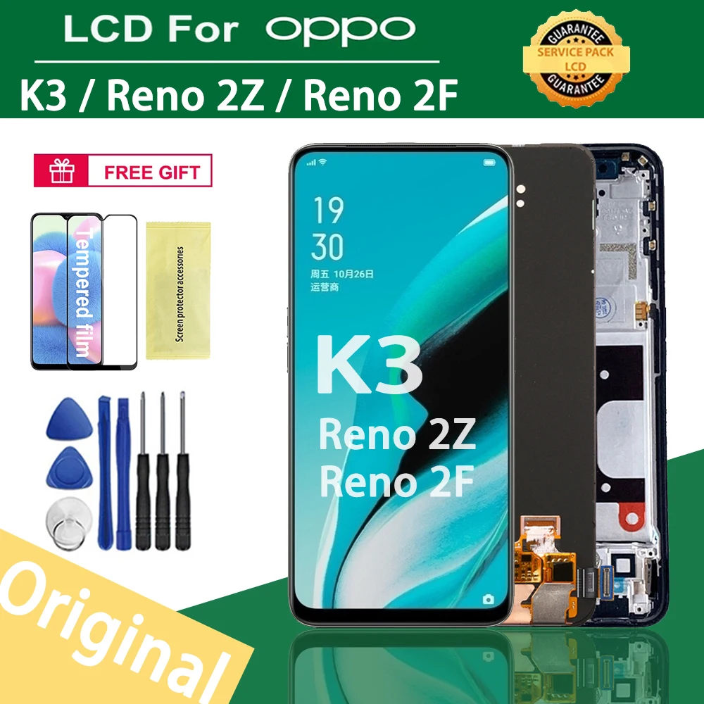 

6.53" Original Display For OPPO Reno2 Z LCD Screen Touch Digitizer Assembly For OPPO PCKM70 PCKT00 PCKM00 CPH1945 CPH1951 PCKM80