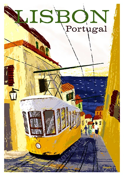 Поп арт лиссабон португалия путешествия холст картины старинные стены крафт