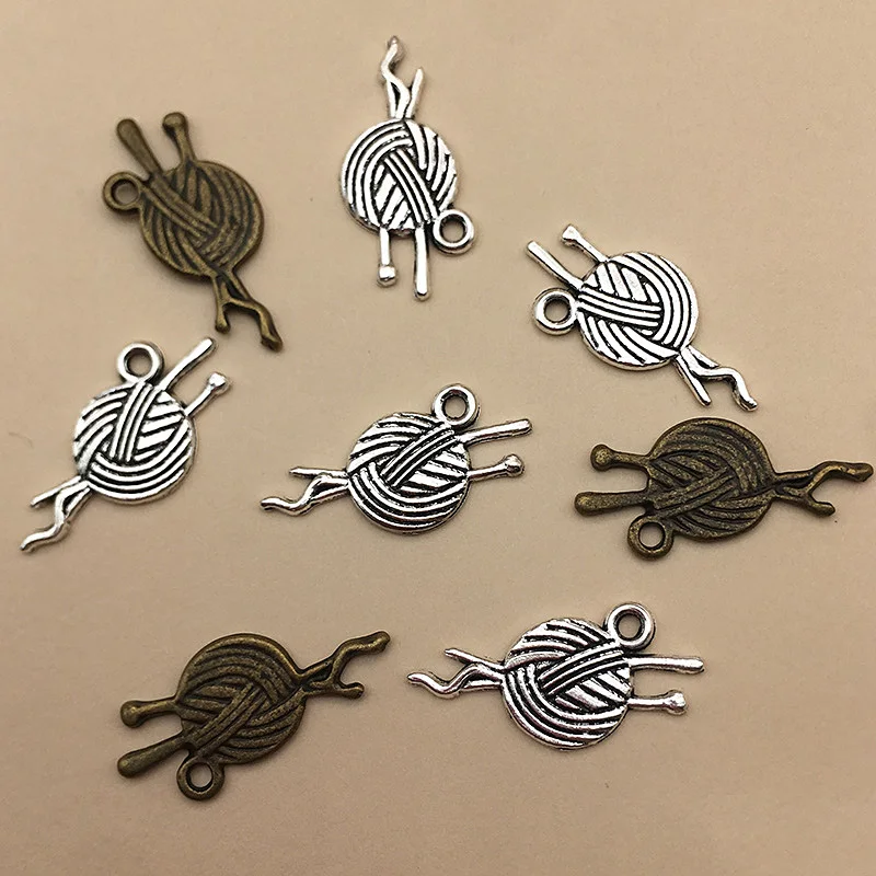 20 шт./лот антикварные шерстяные шарики подвески из сплава этикетка DIY ручная