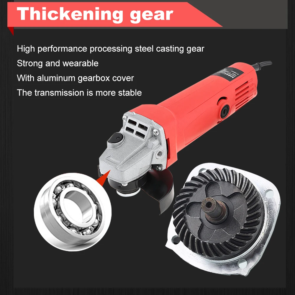 220V 700W/750W Electric Grinder Electric Angle Grinder with Protective Cover Support Polishing Disc for Rust Removal