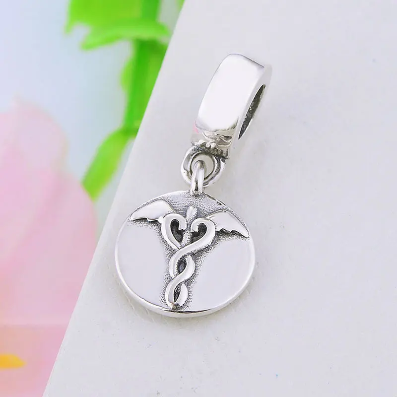 925 серебряный ангел крыло медсестры доктор стетоскоп бисера Подходит