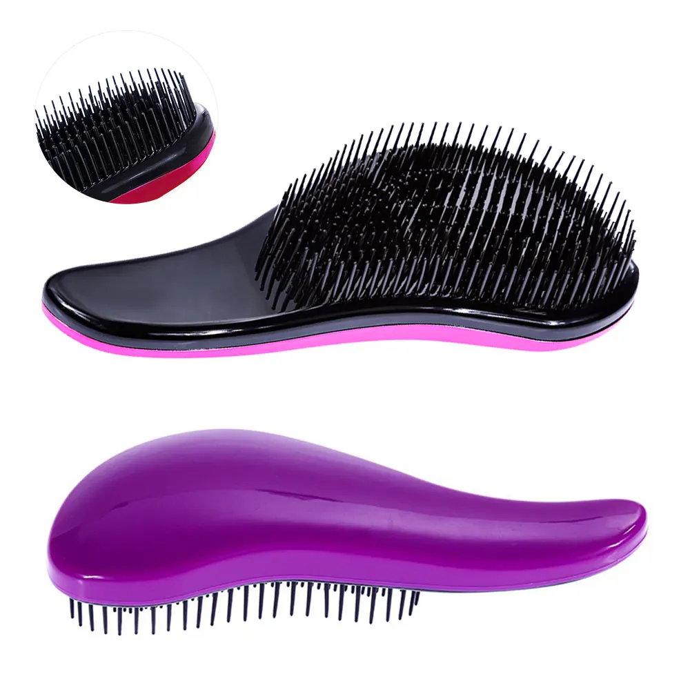 Purple-1pc-Tangle Detangle расческа для женщин, влажная расческа для волос, профессиональная расческа для волос, массажная расческа для волос, парикмахерские инструменты - Цвет: Purple-1pc-Tangle