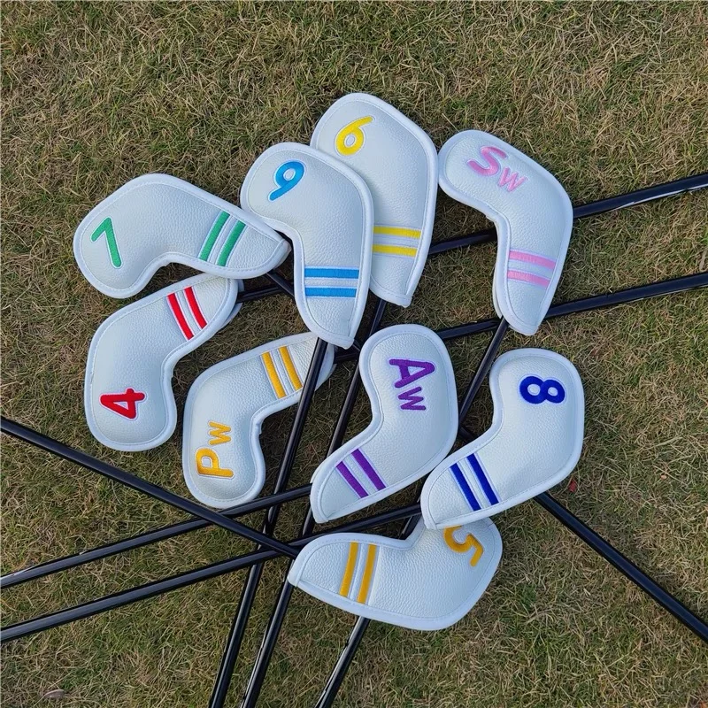 

9Pcs Set PU Leather Waterproof Golf Iron Cover No.4/5/6/7/8/9/P/S/A