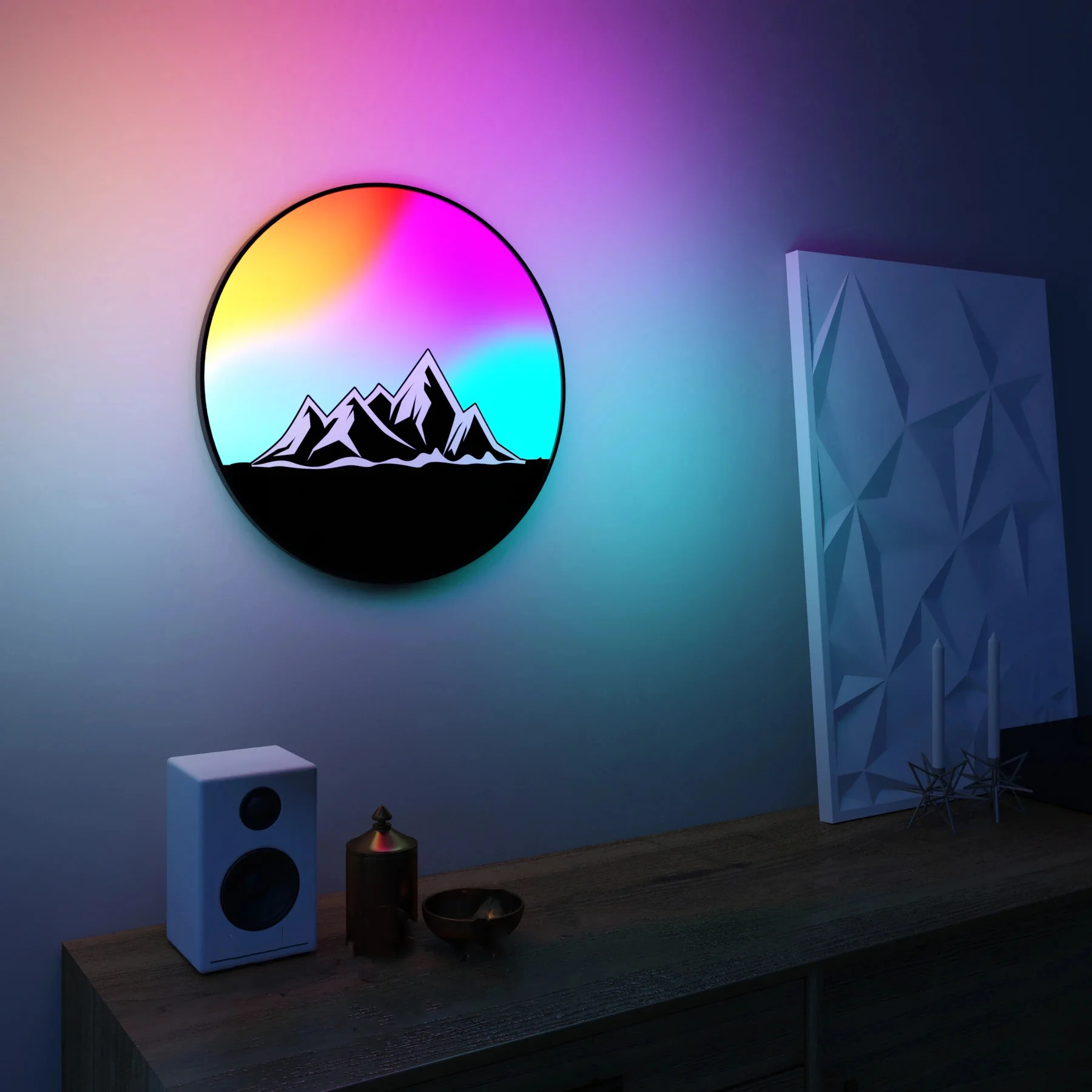 

Creative Modern Design LED Mural Lamp Living Room Sofas Bedroom Background Wall Decorative RGB Wall Lamp Lighting