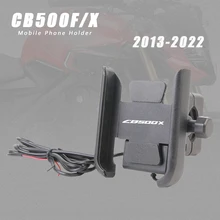Motorcycle Mobile Phone Holder With USB Charger For Honda CB500X CB500F CB 500 S 2013-2015 2016 2017 2018 2019 2020 2021 2022