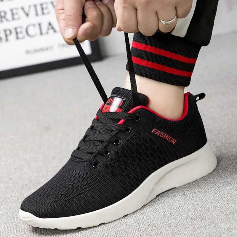 Мужские кроссовки Вулканизированная подошва сетчатые на шнуровке износостойкая