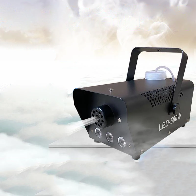 Best New arrival 500W LED muticolor mini stage maszyna do dymu pilot czerwony zielony niebieski mieszany kolor maszyna do mgły