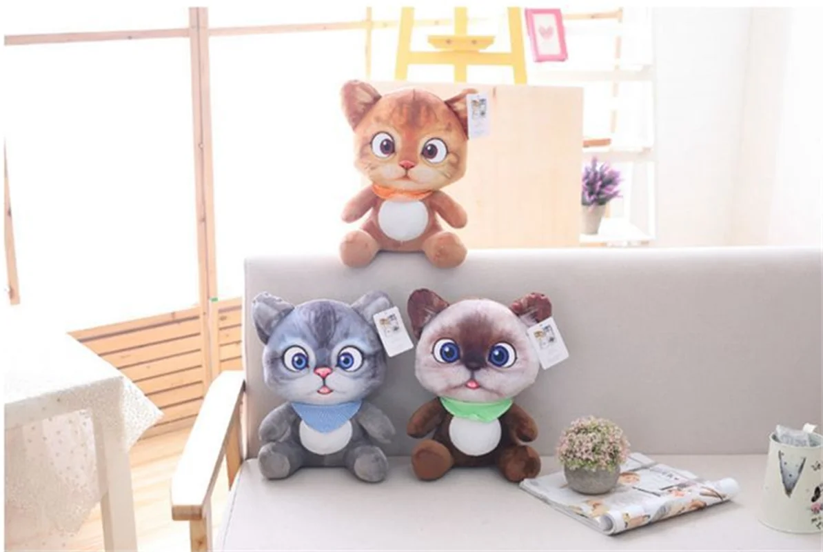 20 см милые мягкие 3D моделирование мягкие игрушки для кошек двустороннее сиденье диван подушка Kawaii Плюшевые Животные Кошки куклы игрушки подарки