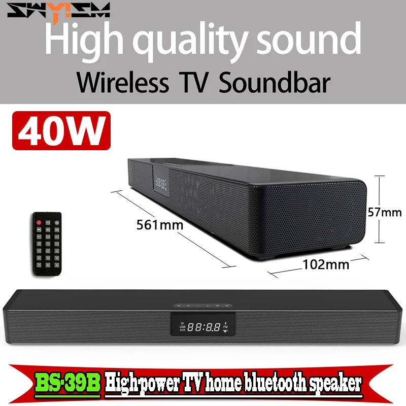 

Home 40W Theater High Power Sound Bar Multi-Function Bluetooth Speaker Music Center Subwoofer LED Display TV PC Some Ordenador