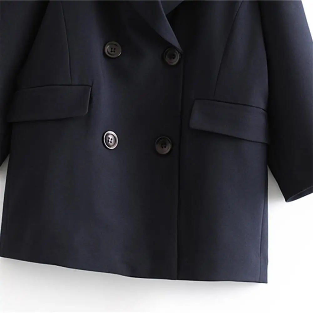 

Za2019 autumn women's new lapel, long sleeve, loose pocket, suit coat, double lapel, loose casual suit coat, 08465265401