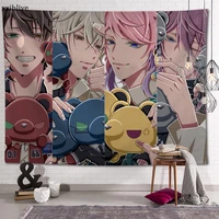 wall tapestry japanese anime hypnosis mic background decorative wall hanging for living room bedroom dorm room home decor