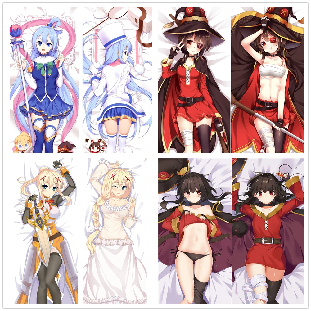 

Kono Suba Megumin Aqua Darkness Yunyun Dakimakura Body Pillowcase Cushion Case Cover