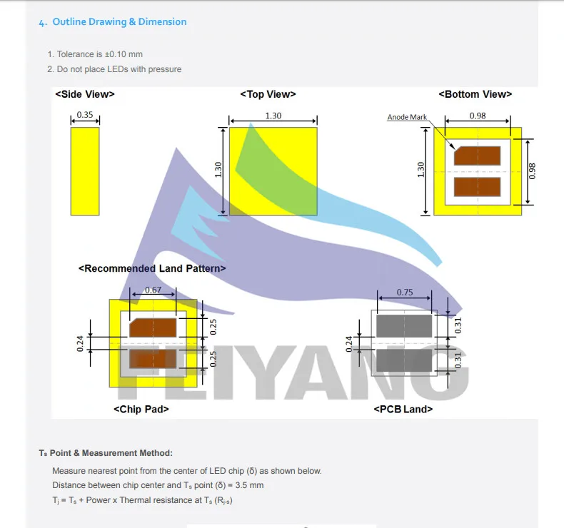 50 шт. для SAMSUNG LED подсветки ЖК-телевизор применение светодиодной подсветкой 3W 3V CSP