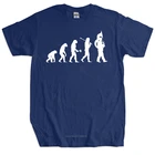 Футболка мужская хлопковая, люксовая Эволюционная рубашка с французским гудком, летняя, унисекс