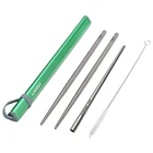 Lixada Титан палочки дозирующая детская ложка для Кемпинг набор столовых приборов пивная соломенная щетка для чистки с Алюминий тубус для хранения чехол для путешествий на открытом воздухе