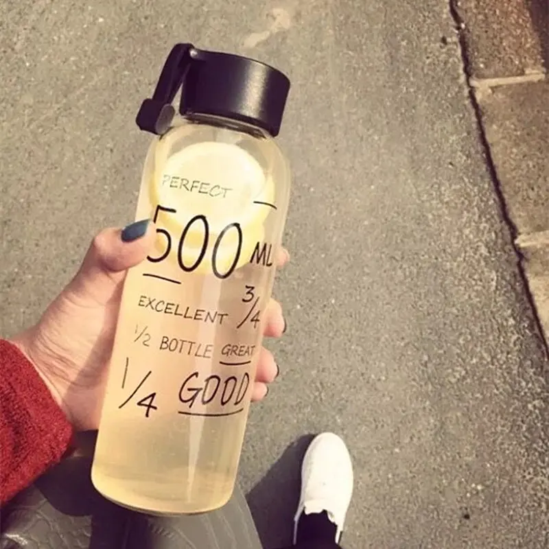 Стеклянная бутылка для воды бега Botellas De Plastico Para Jugo Толстая термостойкая