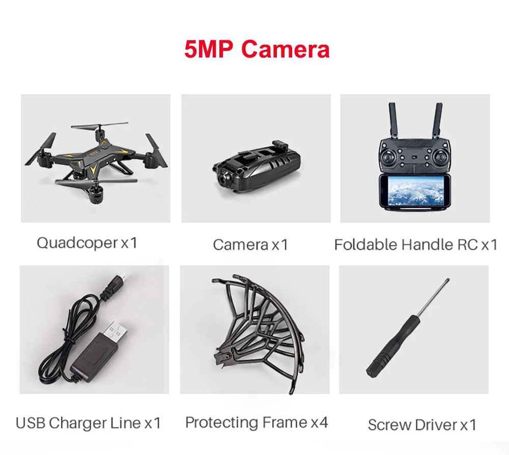 black 5MP camera Радиоуправляемый вертолет Дрон 4K с камерой HD 1080P wifi FPV RC Дрон Профессиональный складной Квадрокоптер 20 минут работы от батареи - Цвет: black 5MP camera