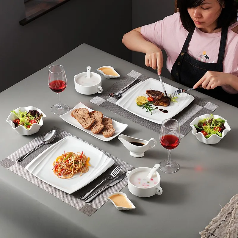 

Суповая миска для десерта пластины закуску завтрака с суповую тарелку, производство Китай комплект Nordic Творческий Керамика Vaisselle, посуда дл...