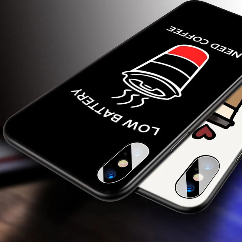 

Fashion coffee For Apple iPhone 12 11 Pro Max mini XS Max XR X 8 7 6 6S Plus 5S SE 2020 Soft Black Phone Case
