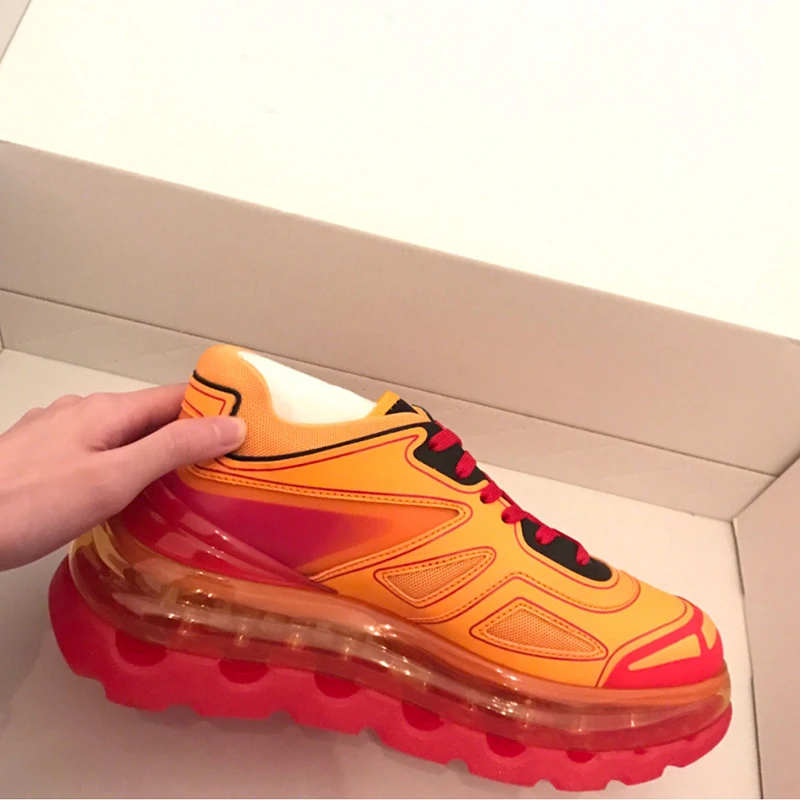 Женские кроссовки на танкетке прозрачные дышащие воздушной подушке толстой