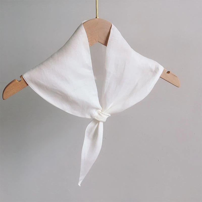 Мини-шарф Boehmeria-Nivea, шелковая накидка чисто белого цвета, подходит для обучения, съемный воротник в качестве обучающего реквизита