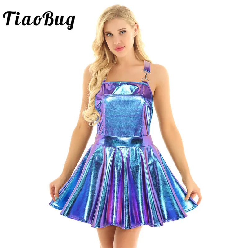 Женский Блестящий металлический голографический Регулируемый ремень