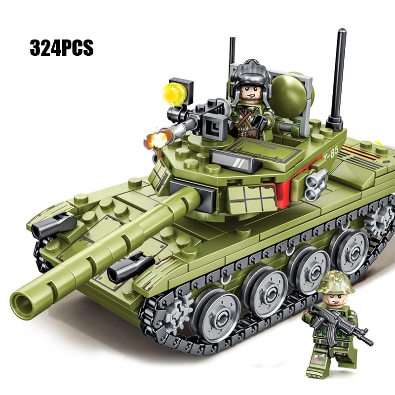 324PCS Military WW2 Heavy Soldier Police Weapon Tank Building Blocks Compatible citys Bricks Toys for kids gifts | Игрушки и хобби