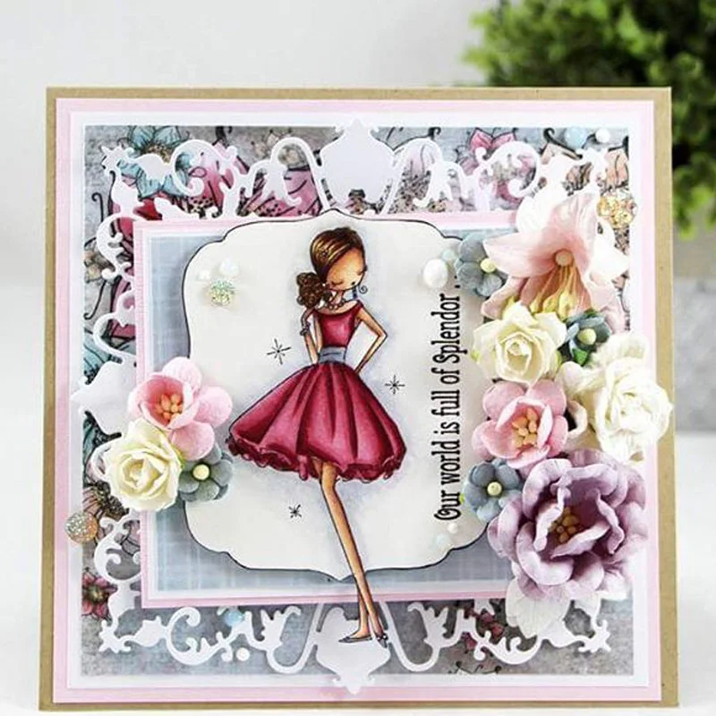 Цветочный квадратный узор металлические Вырубные штампы цветы Скрапбукинг 2020