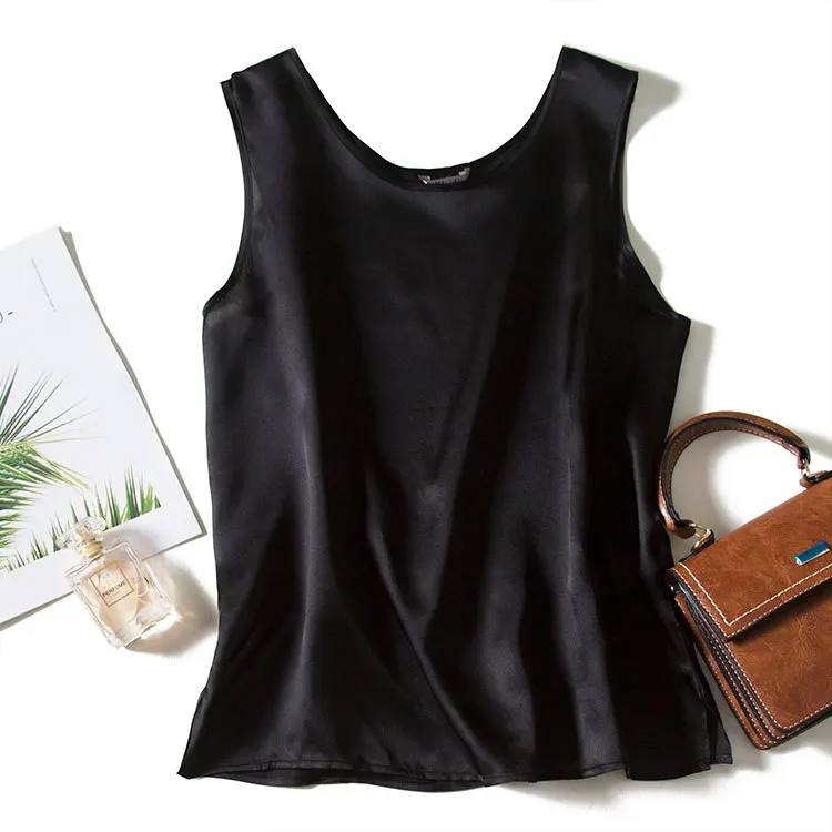 

7-color Silk Vest Women's Autumn 2021 New Loose Sleeveless Round Neck Mulberry Silk Bottoming Sling Ladies Top