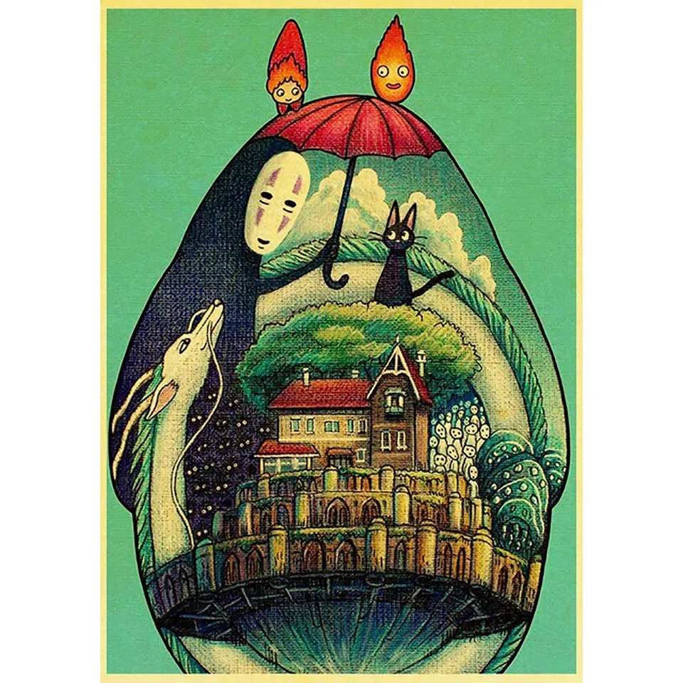 

DIY 5D Diamond Painting Anime Animation Totoro Poster Diamond Embroidery Cross Stitch Mosaic Home Decor Craft