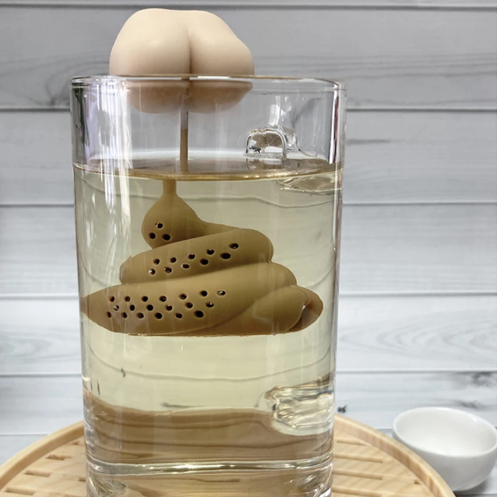

Silicone Tea Strainer Poop-shaped Reusable Brewing Medicine Spice Coffee Filter Tea Leaf Infuser Office Kitchen Supplies