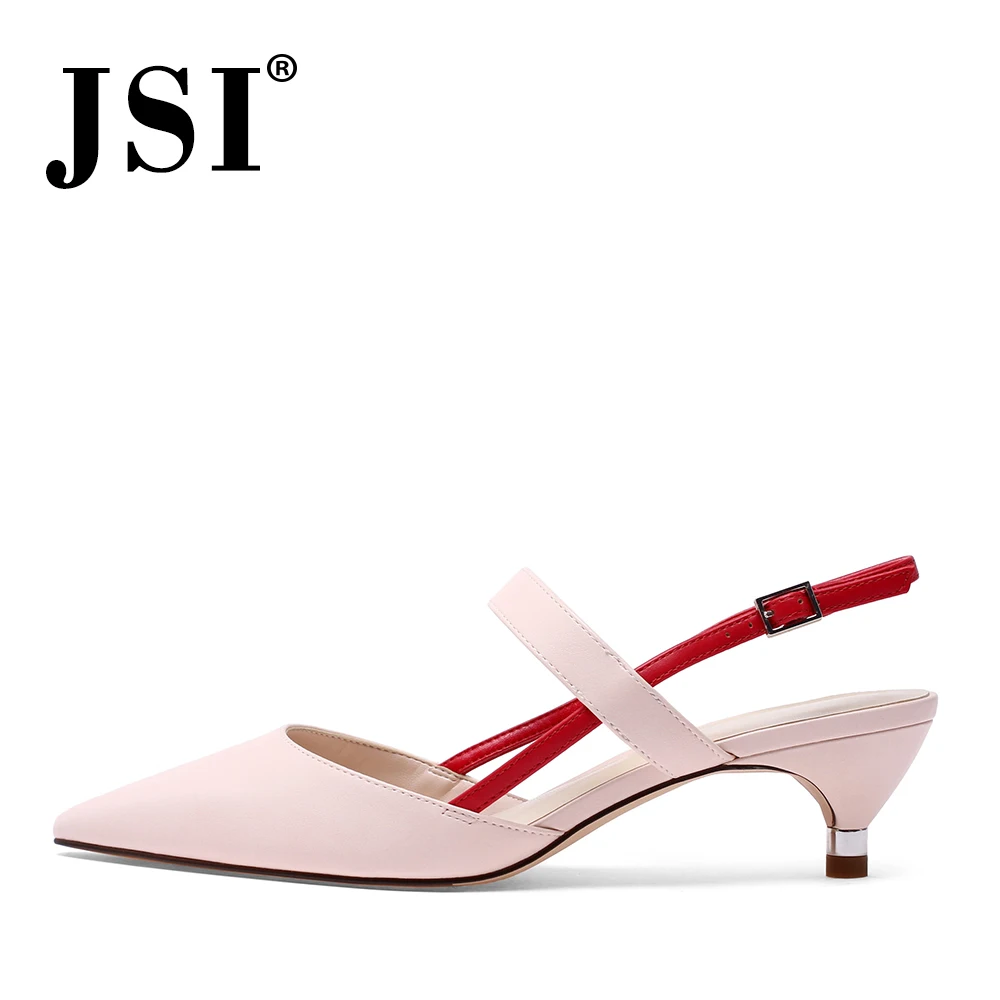 JSI/Брендовые женские босоножки с острым носком Однотонная обувь из натуральной