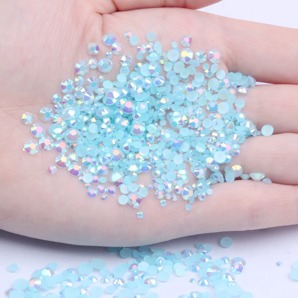 

Resin Rhinestones 2mm-6mm Light Blue AB 1000pcs-10000pcs Flatback Non Hotfix Glue On Diamonds Applique Diy Craft Wedding Dresses