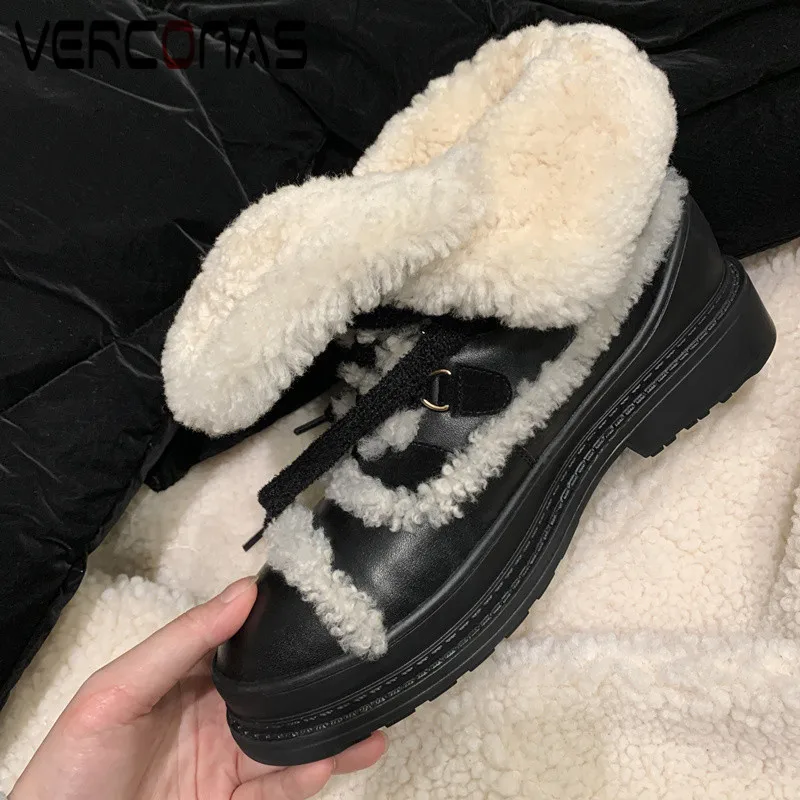

VERCONAS 2021 Retro Fashion Punk Woman Ankle Boots Autumn Winter Warm Cow Lether Office Prom Basic Motorcycle Brand Shoes Woman