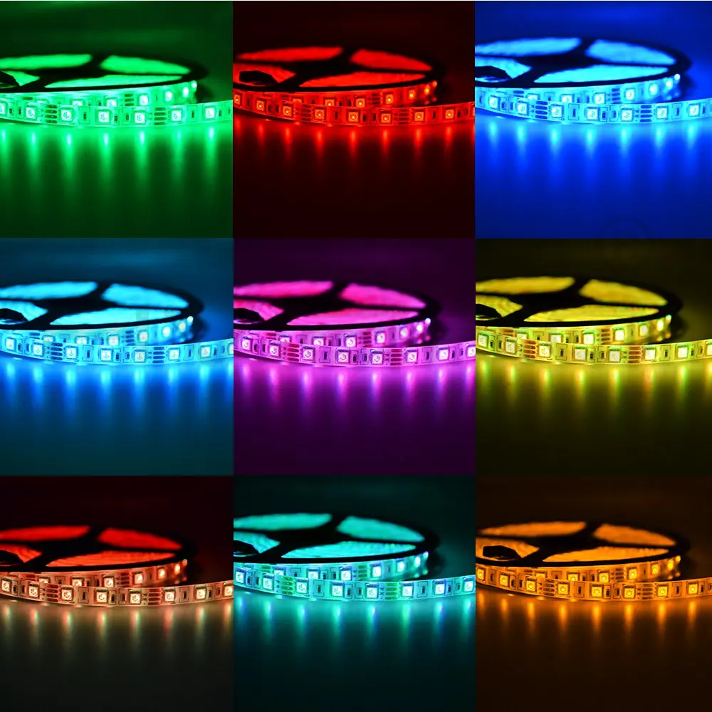 5 м RGB Водонепроницаемая светодиодная лента 5050 SMD гибкая Ночная лампа праздничный